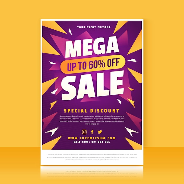 Free vector gradient vertical sale poster template