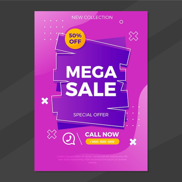 Free vector gradient vertical sale poster template