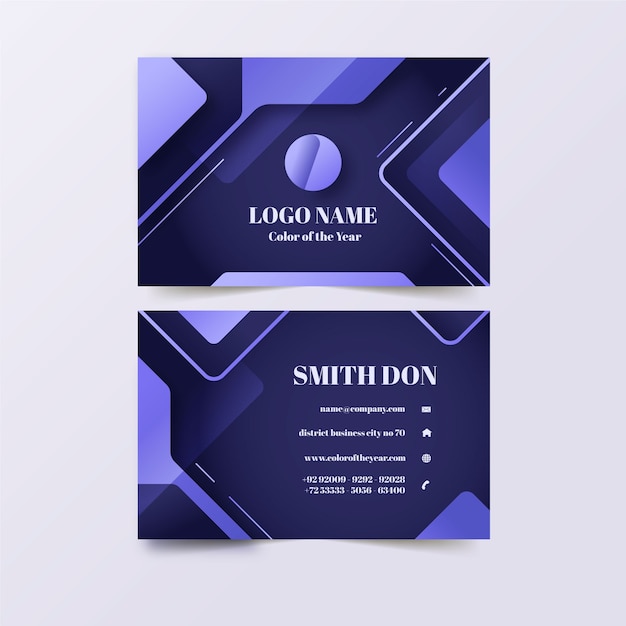 Free vector gradient very peri business card