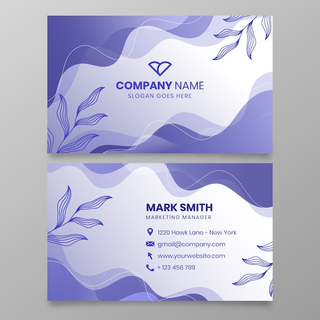 Free vector gradient very peri business card