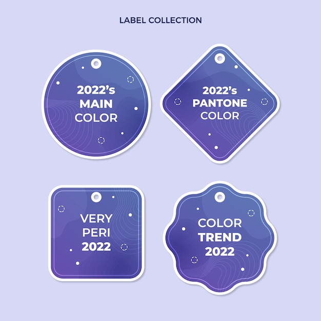 Free vector gradient very peri label collection