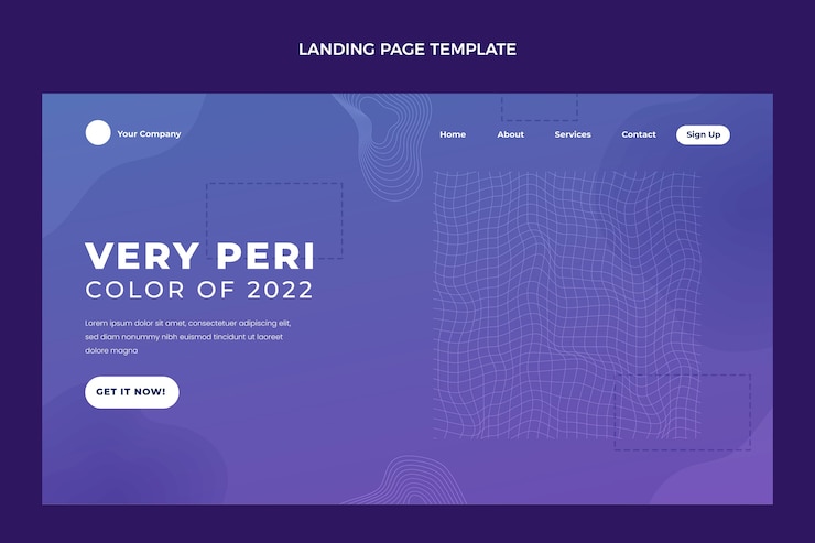 Free Vector gradient very peri landing page