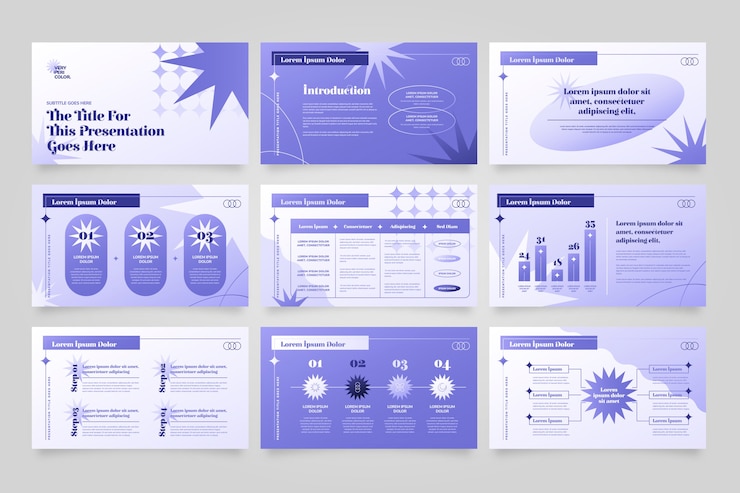 Free Vector gradient very peri slide presentation