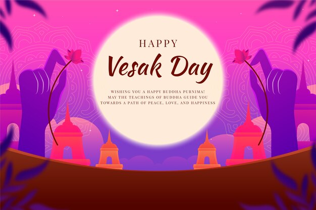 Free vector gradient vesak background