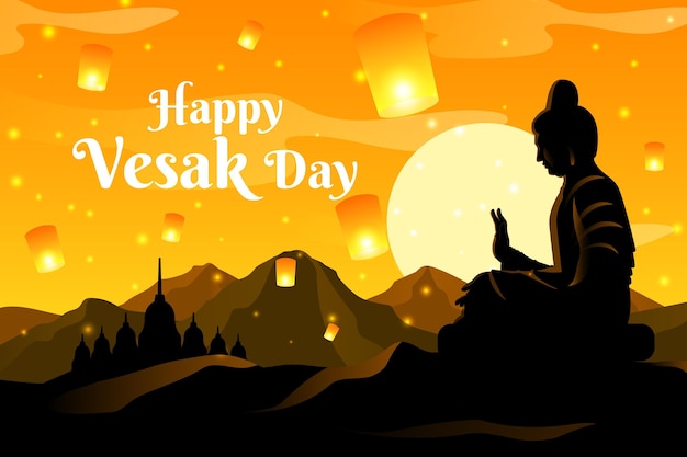 Gradient vesak day illustration