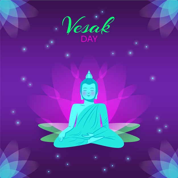 Gradient vesak day illustration