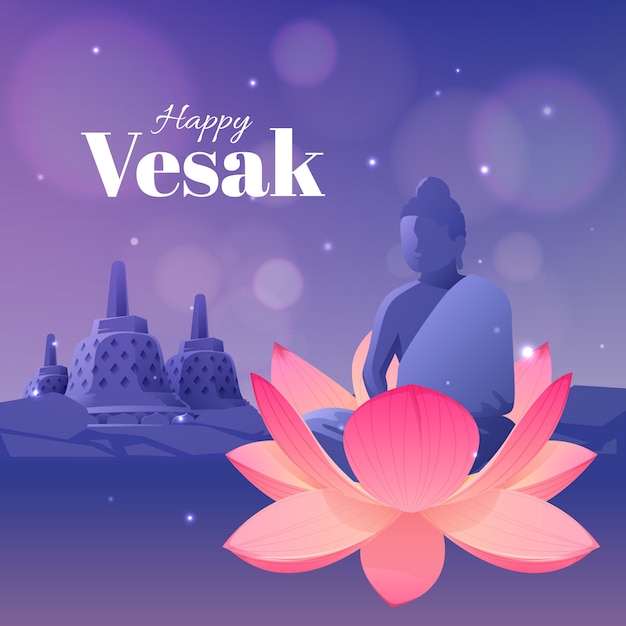 Gradient vesak day illustration