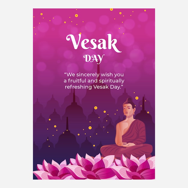 그라데이션 vesak 인사말 카드 서식 파일