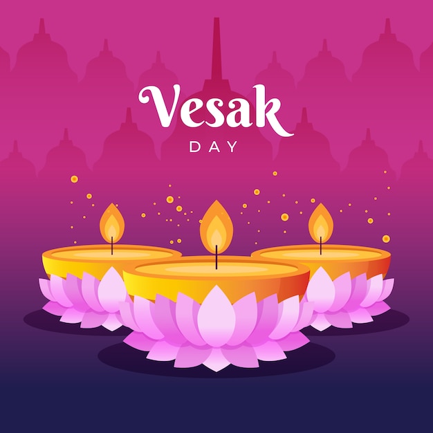 무료 벡터 그라디언트 vesak 그림