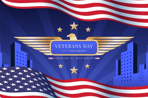 Free vector gradient veterans day background