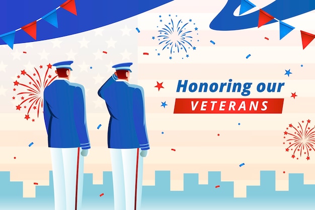 Gradient veterans day background