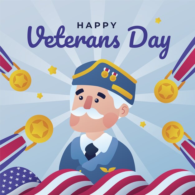 Бесплатное векторное изображение Градиентная иллюстрация дня ветеранов