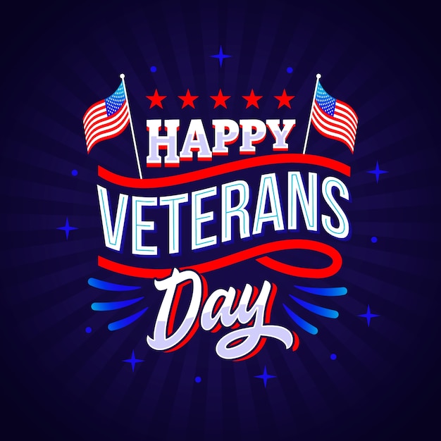 Gradient veterans day lettering