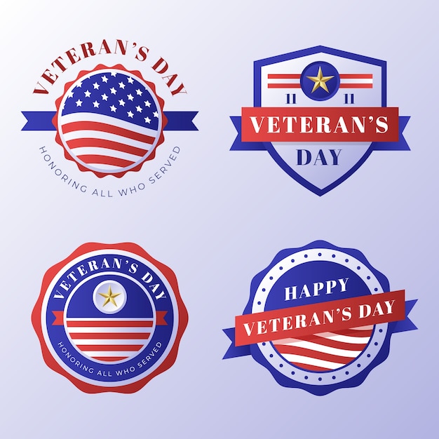 Gradient veterans day logo template