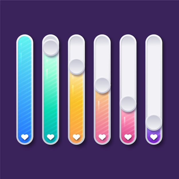 Free vector gradient video game health bar element