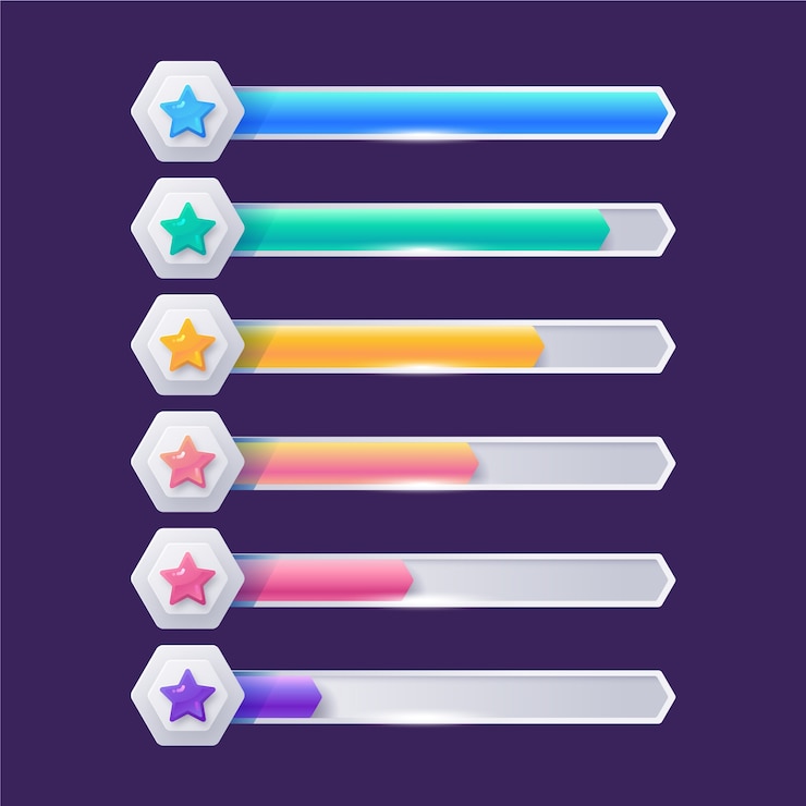 Free Vector gradient video game health bar element