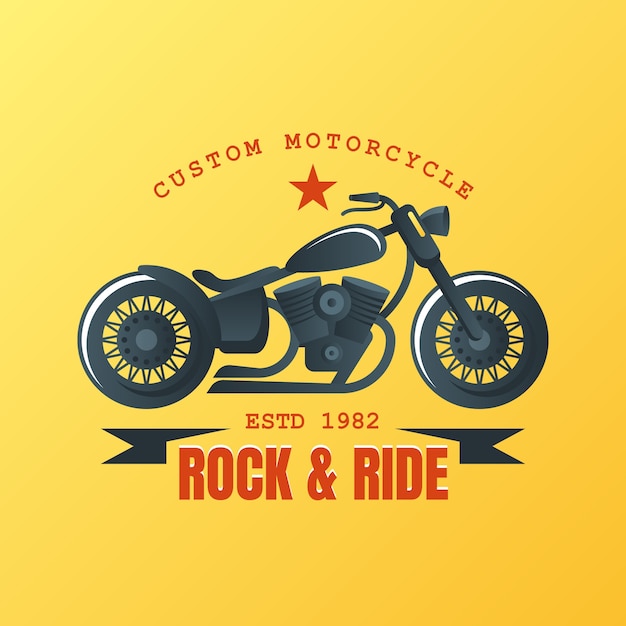 Free vector gradient vintage motorcycle illustration