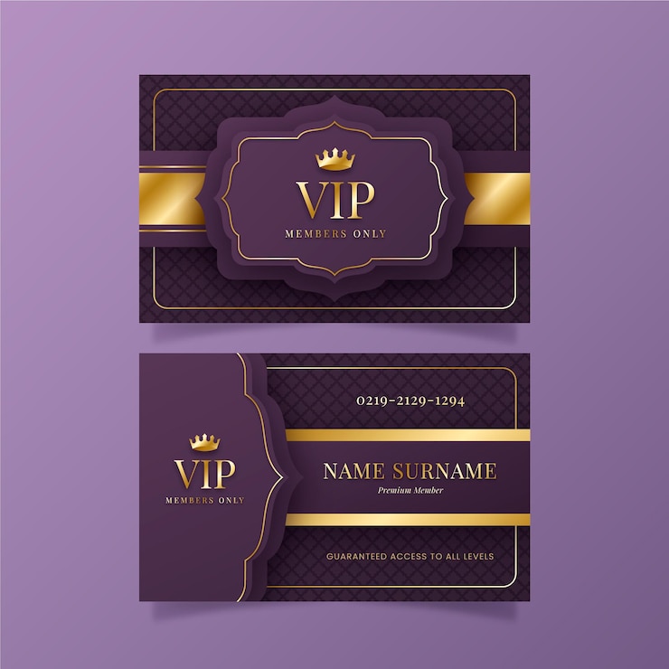 Бесплатный Вектор шаблон визитной карточки градиент vip