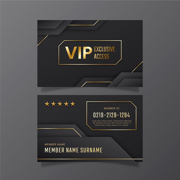 Бесплатный Вектор шаблон визитной карточки градиент vip