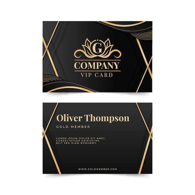 Gradient vip card with golden details
