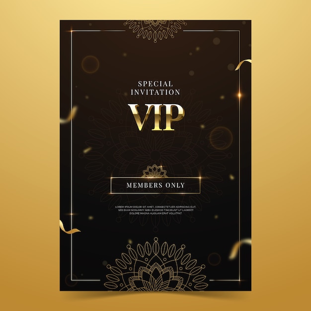 Free vector gradient vip invitation card template