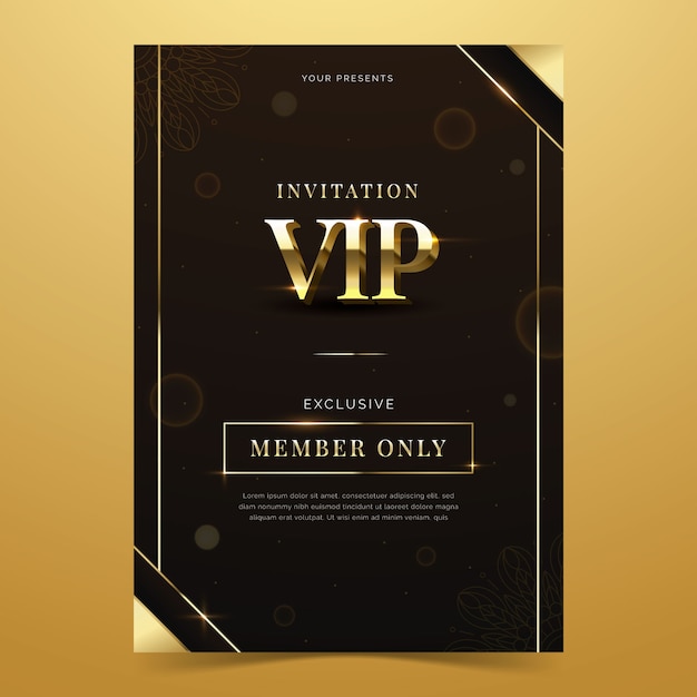 그라디언트 VIP 초대 카드 템플릿