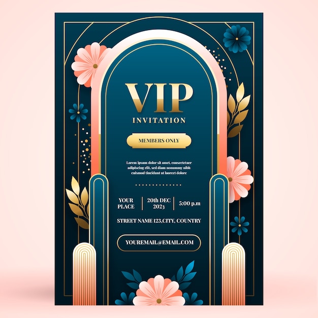 그라디언트 VIP 초대 카드 템플릿