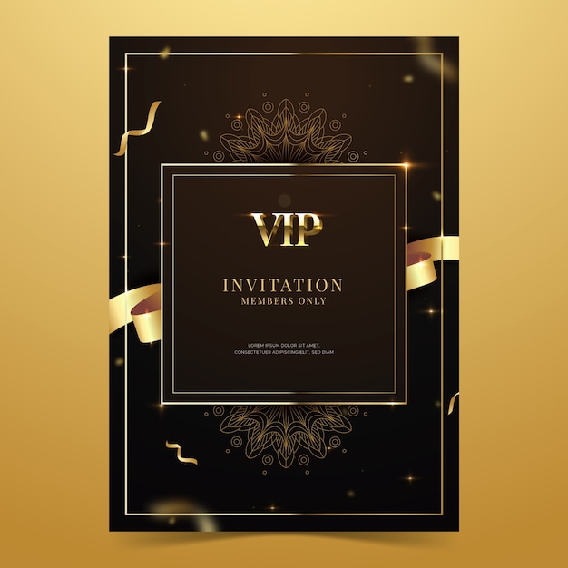 Free vector gradient vip invitation card template