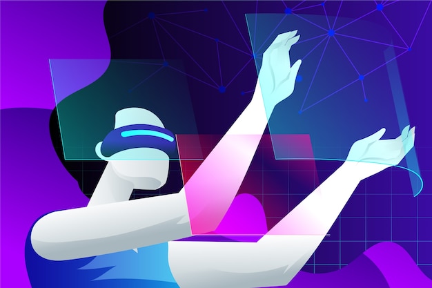 Gradient virtual metaverse illustration