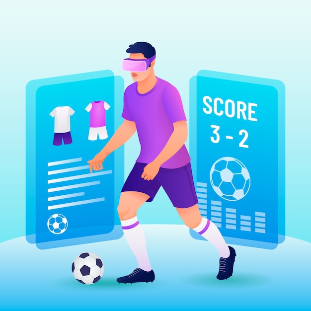 Free vector gradient virtual sports illustration