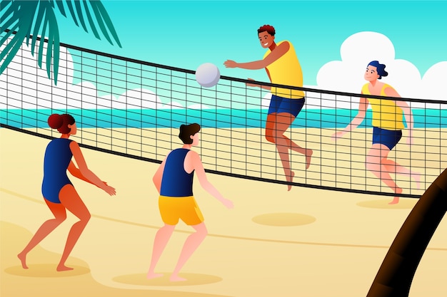 Бесплатное векторное изображение Градиентная волейбольная иллюстрация