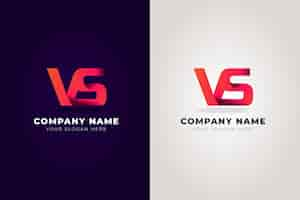 Vettore gratuito gradiente vs design del logo