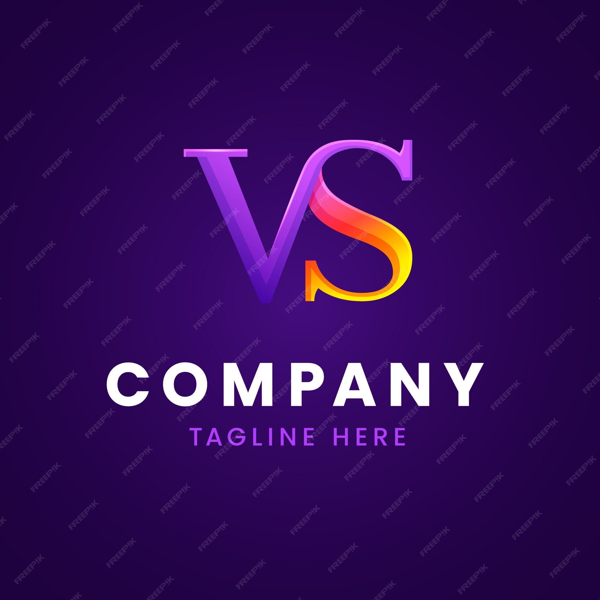 Free Vector | Gradient vs logo design