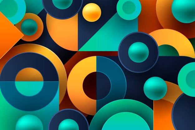 Gradient wallpaper with geometrical shapes