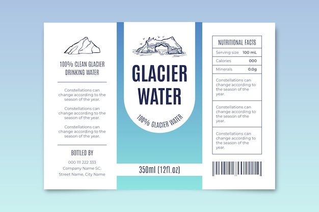Gradient water label template