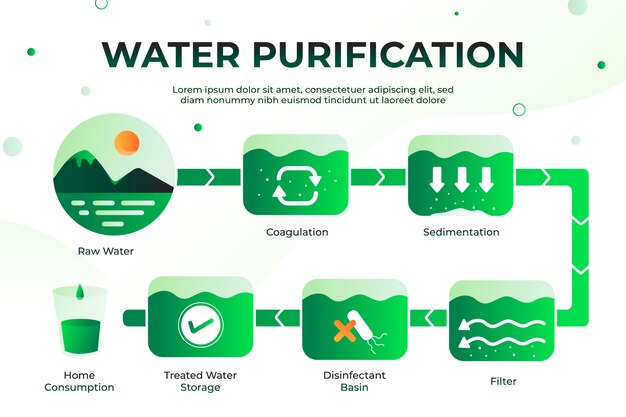 Инфографика градиентной очистки воды