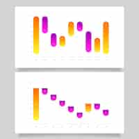 Free vector gradient waterfall chart collection