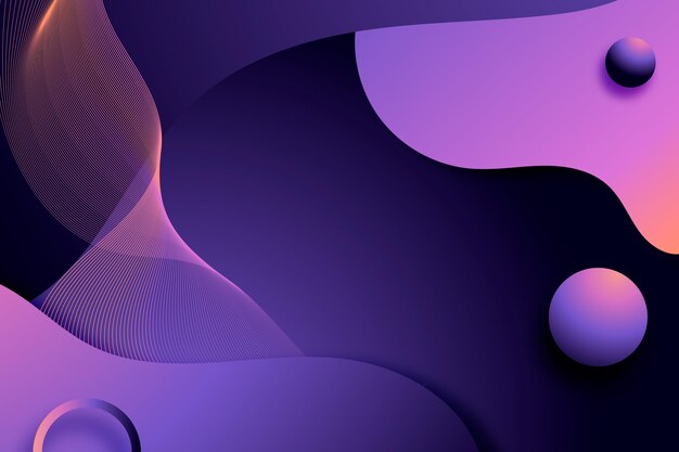 Gradient wavy background with spheres