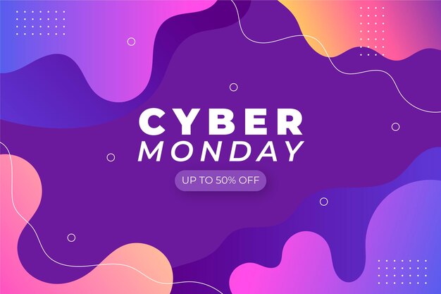 Gradient wavy cyber monday background