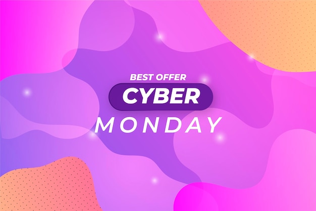 Free vector gradient wavy cyber monday background