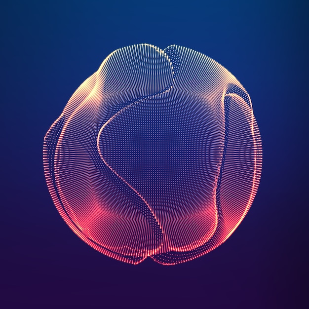 Free vector gradient wavy lines making a circle