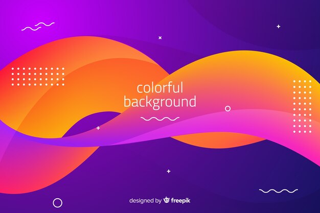 Gradient wavy shapes background