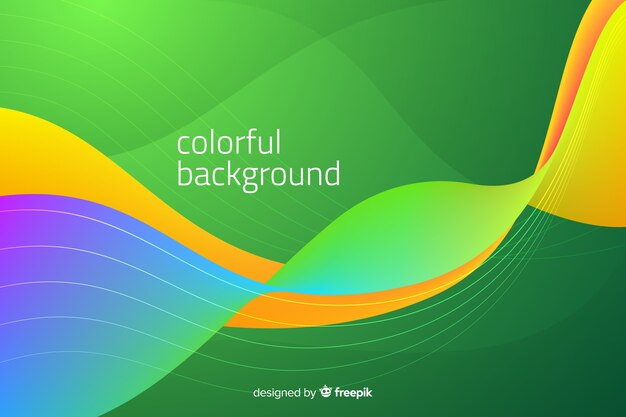 Gradient wavy shapes background