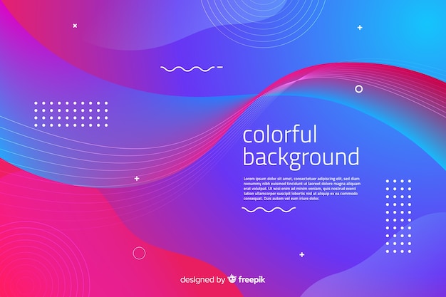 Gradient wavy shapes background