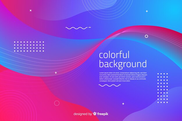 Gradient wavy shapes background