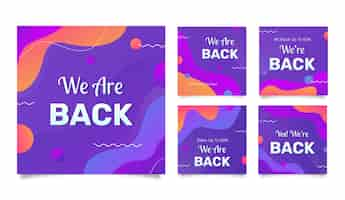 Free vector gradient we are back instagram posts