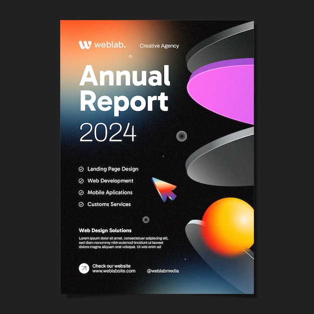 Free vector gradient web design  annual report template