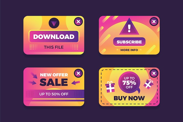 gradient web pop up collection