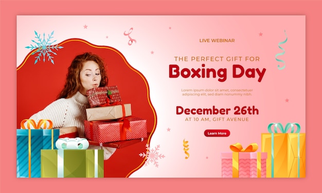 Gradient webinar template for boxing day sales