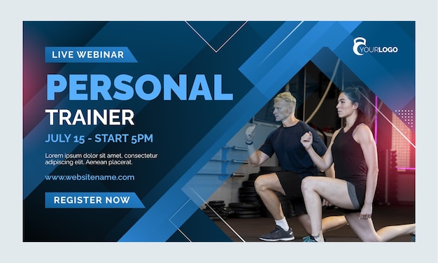 Gradient webinar template for gym and exercise